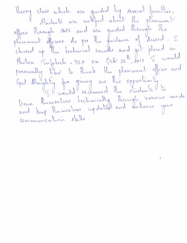 JAVA Student Testimonial