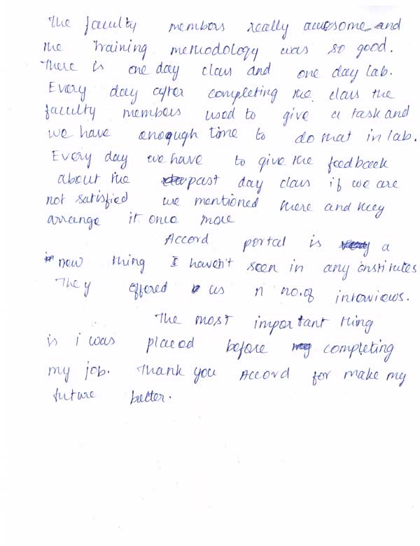 JAVA Student Testimonial