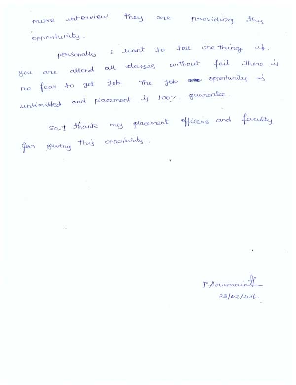 JAVA Student Testimonial