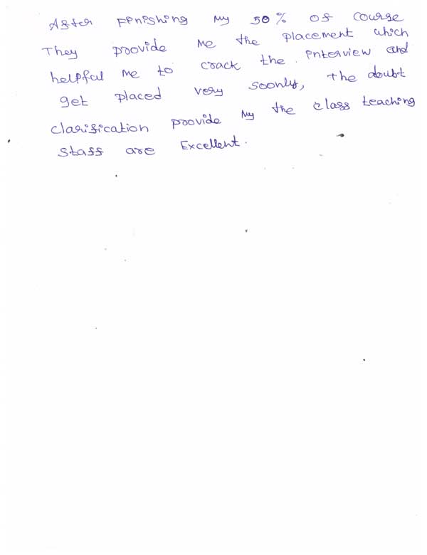 JAVA Student Testimonial