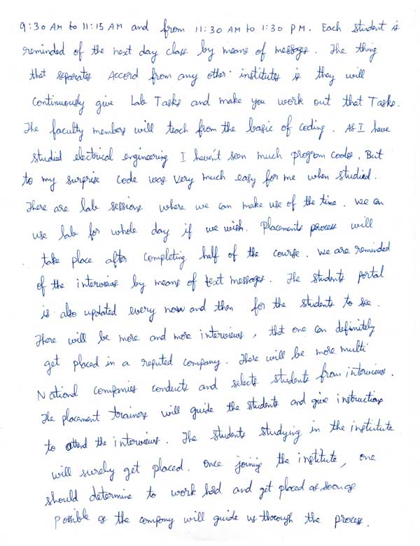 JAVA Student Testimonial