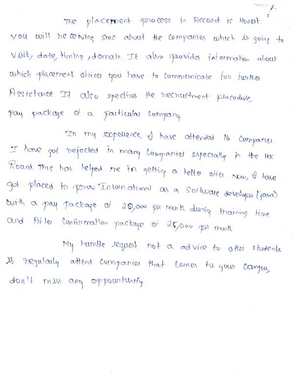 JAVA Student Testimonial