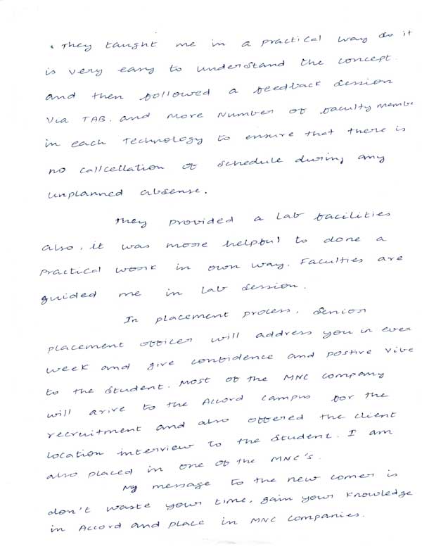 JAVA Student Testimonial