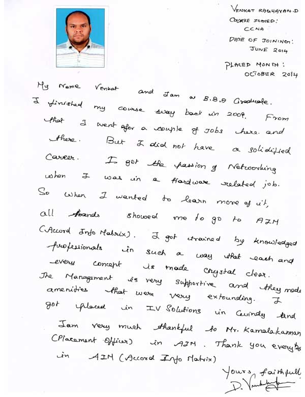 CCNA Student Testimonial