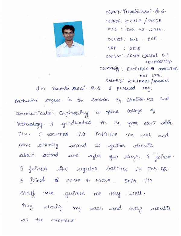 CCNA Student Testimonial