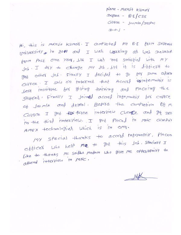 PHP Student Testimonial