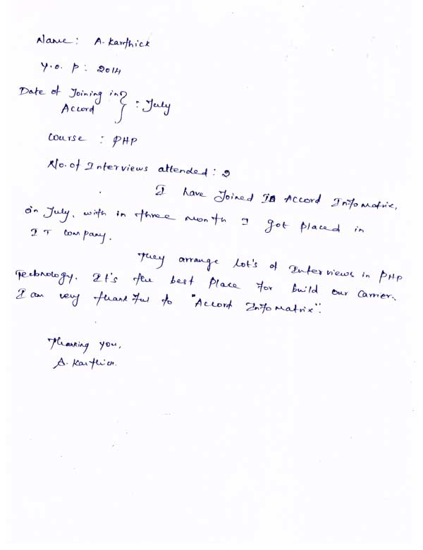 PHP Student Testimonial