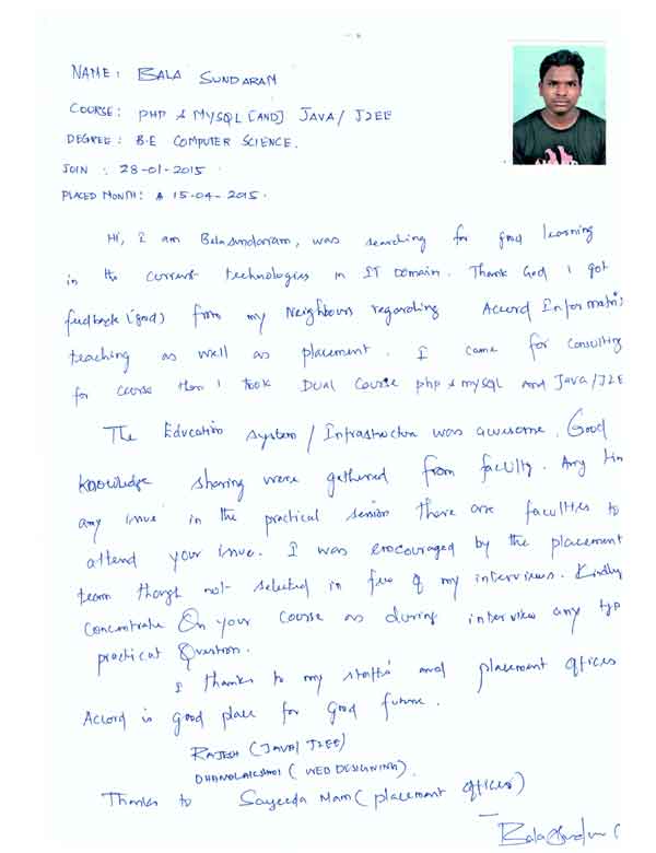 PHP Student Testimonial