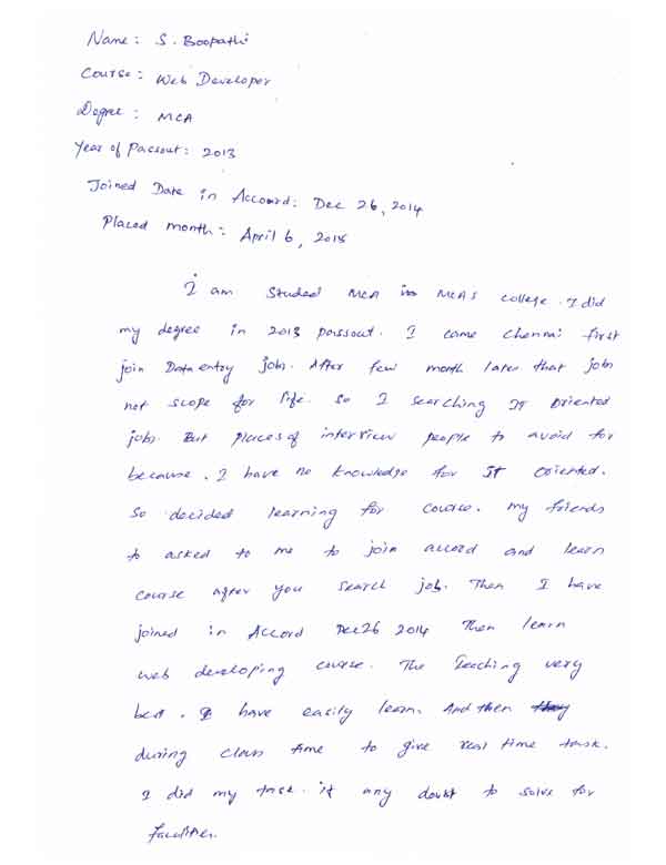 PHP Student Testimonial