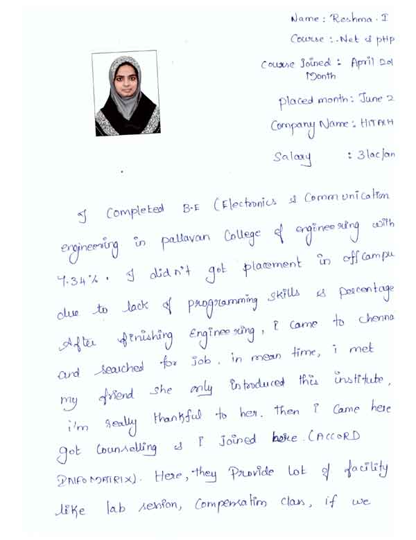 PHP Student Testimonial