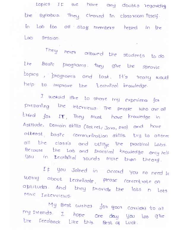 PHP Student Testimonial