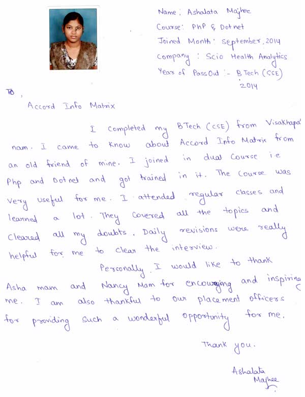 PHP Student Testimonial