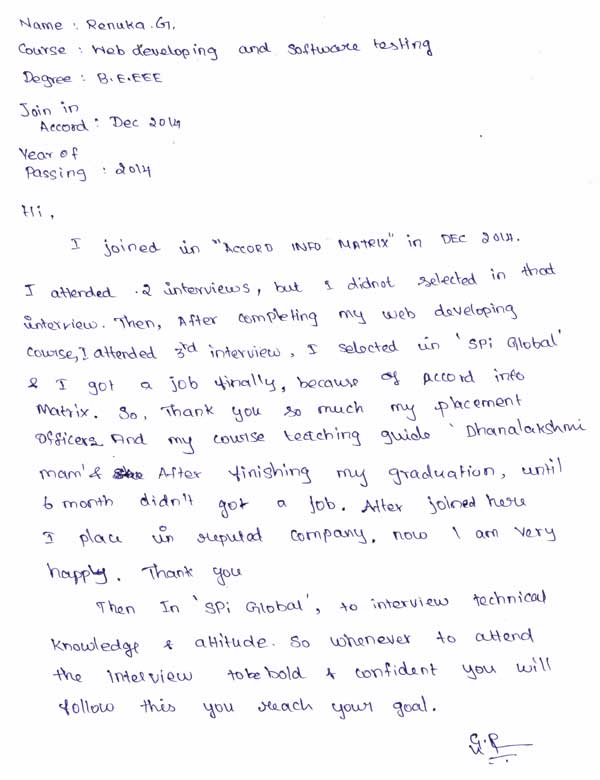 PHP Student Testimonial