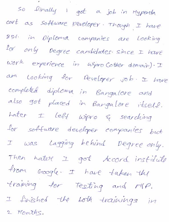 PHP Student Testimonial