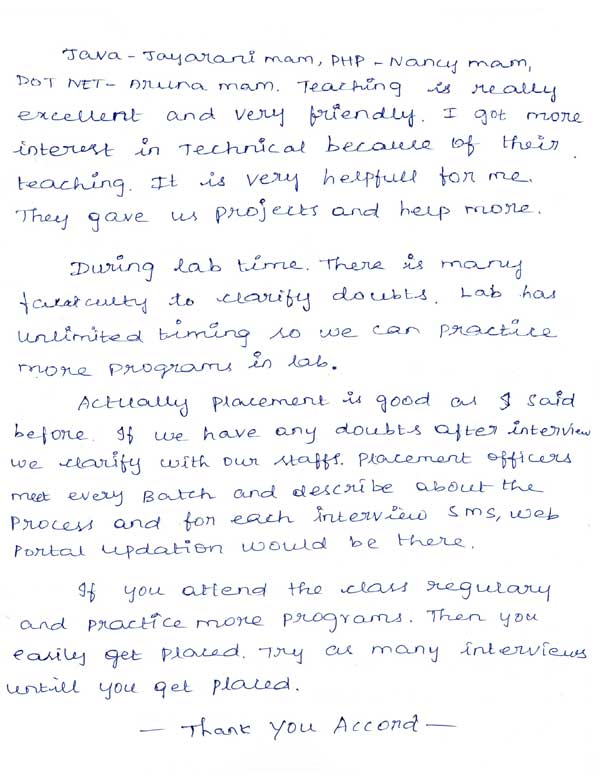 PHP Student Testimonial