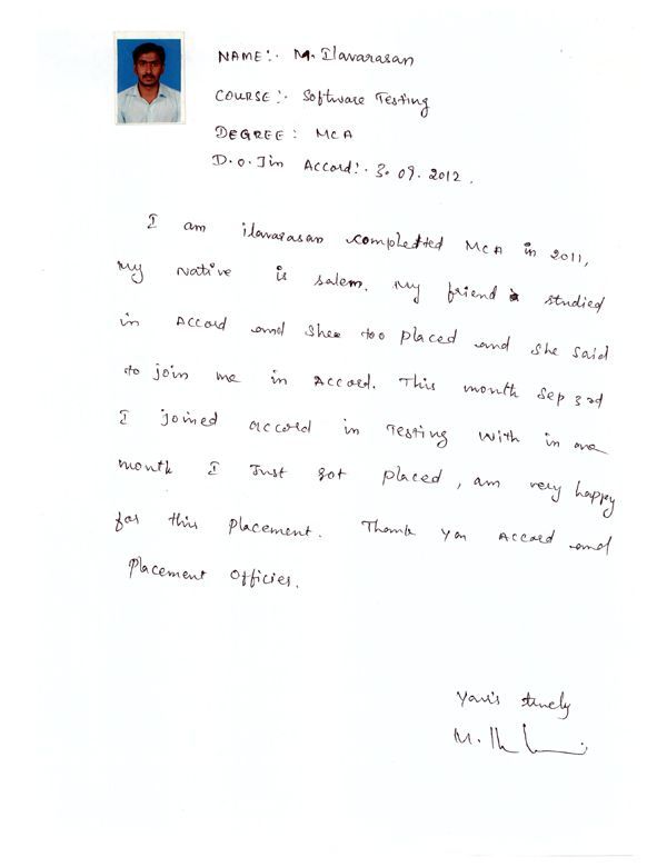 Testing Student Testimonial