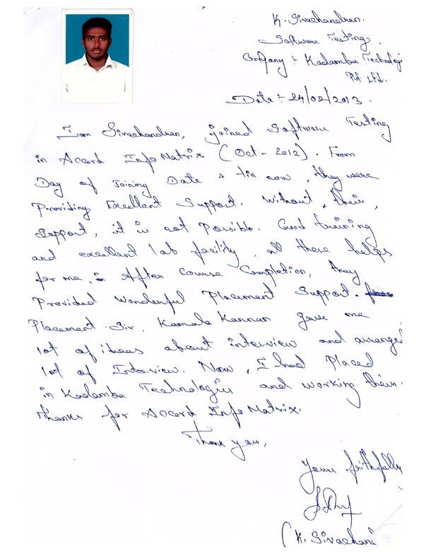 Testing Student Testimonial