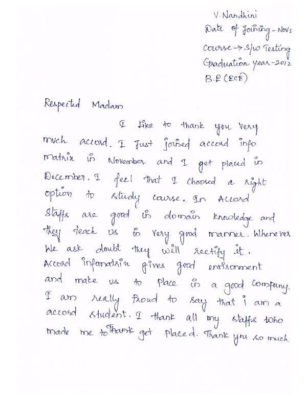 Testing Student Testimonial