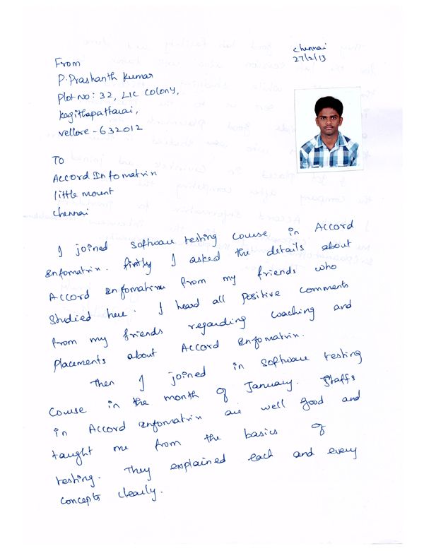 Testing Student Testimonial