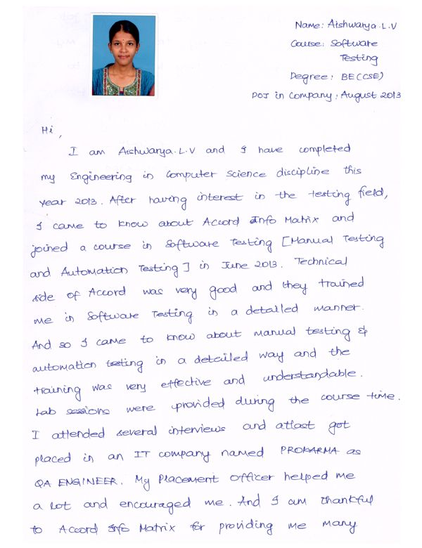 Testing Student Testimonial