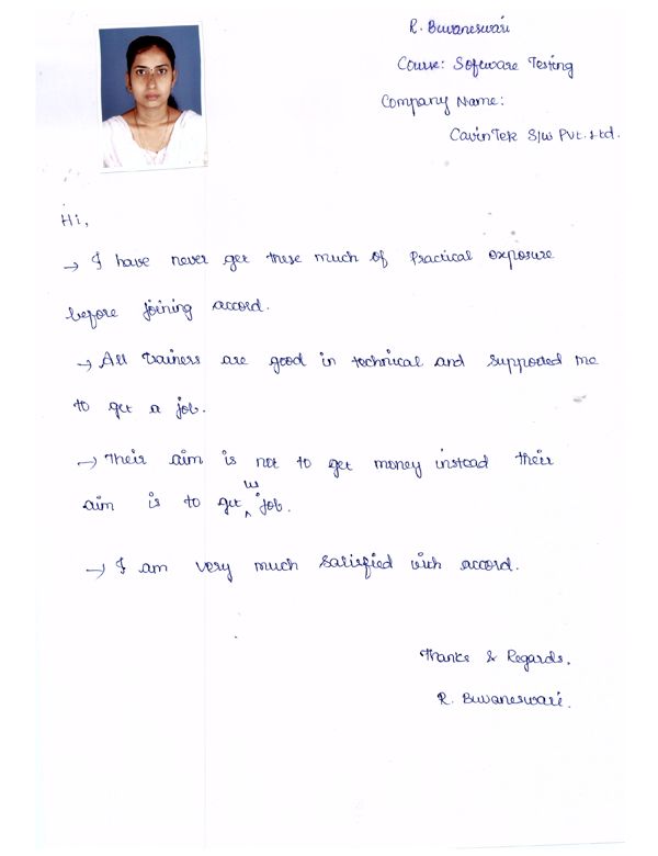 Testing Student Testimonial