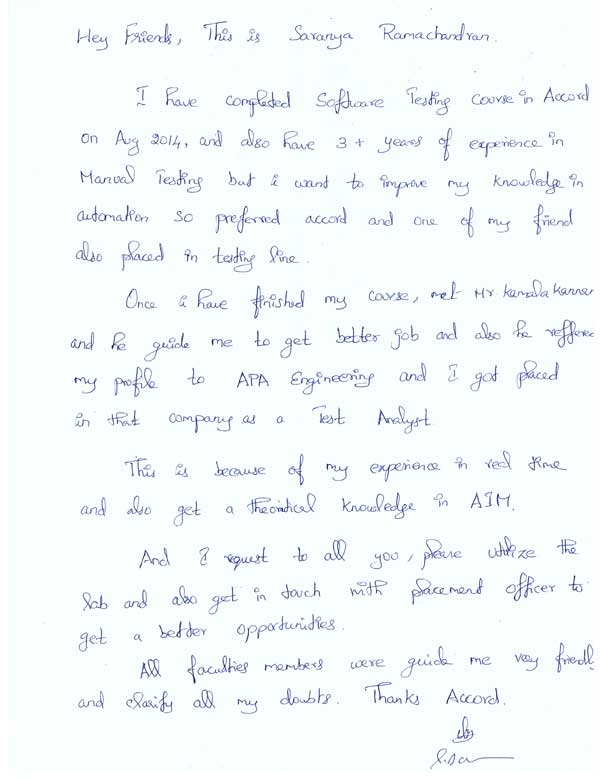 Testing Student Testimonial