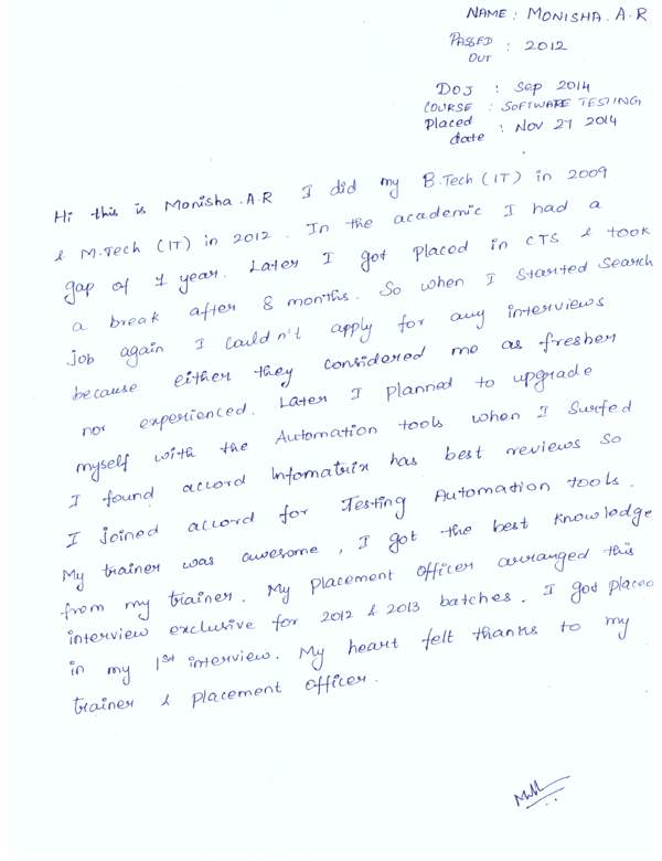 Testing Student Testimonial