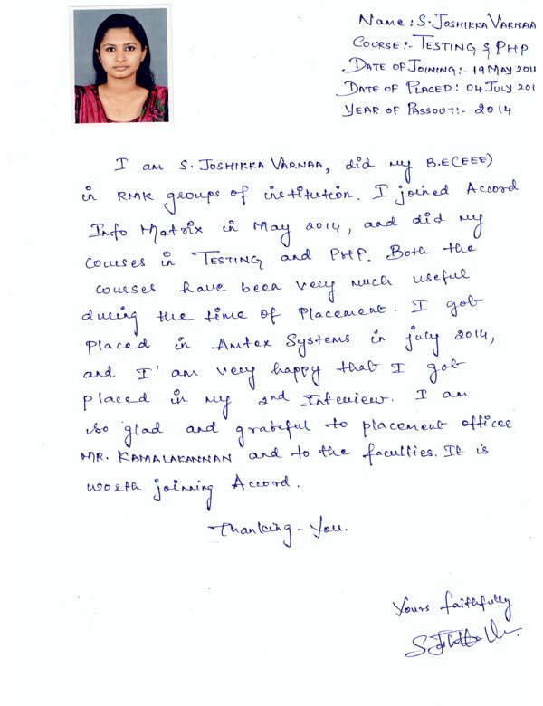 Testing Student Testimonial