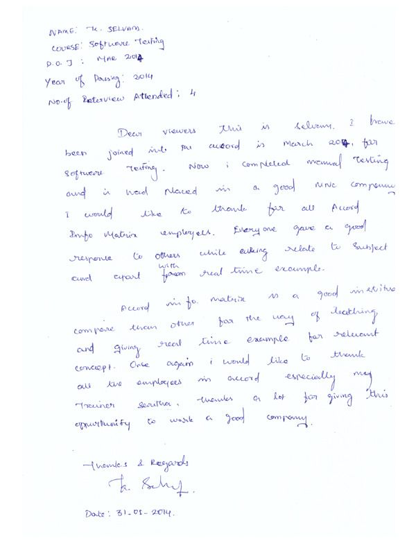 Testing Student Testimonial