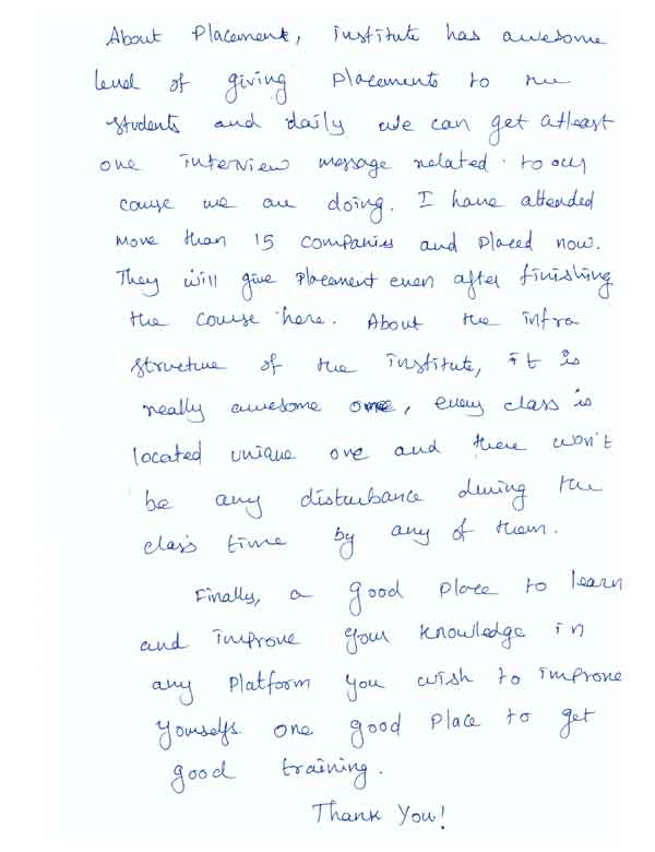 Testing Student Testimonial