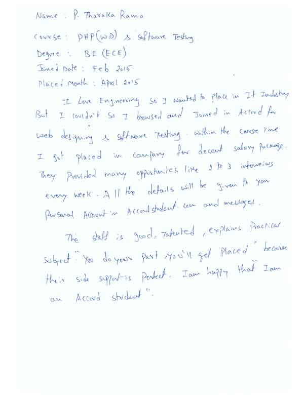 Testing Student Testimonial