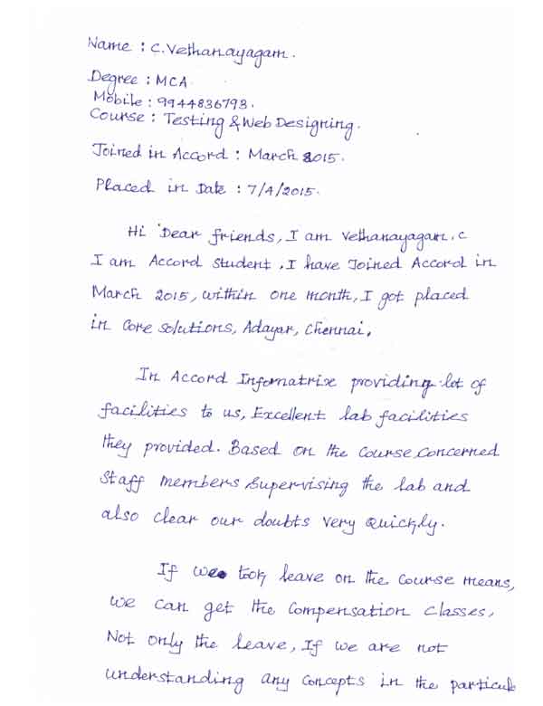 Testing Student Testimonial