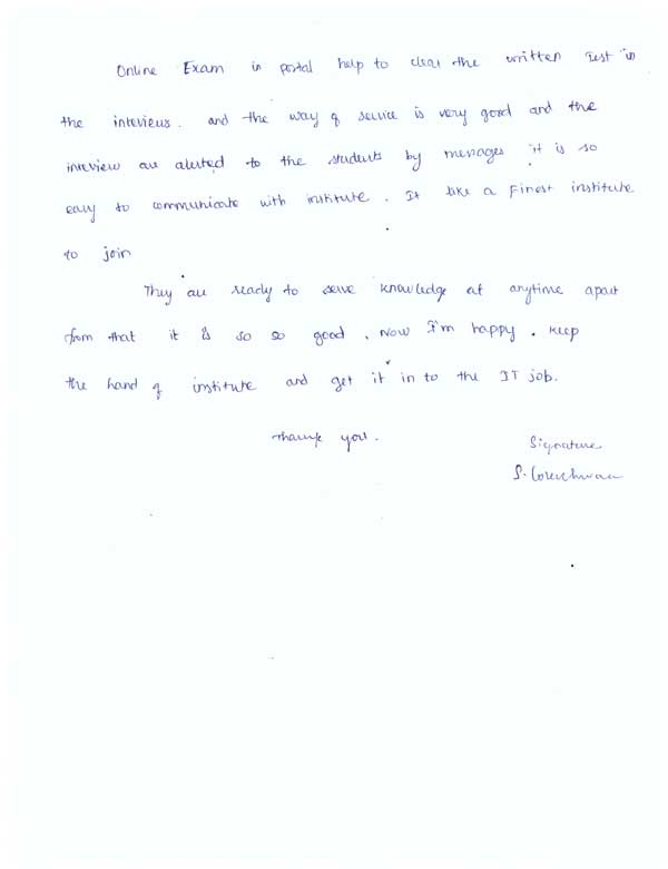 Testing Student Testimonial