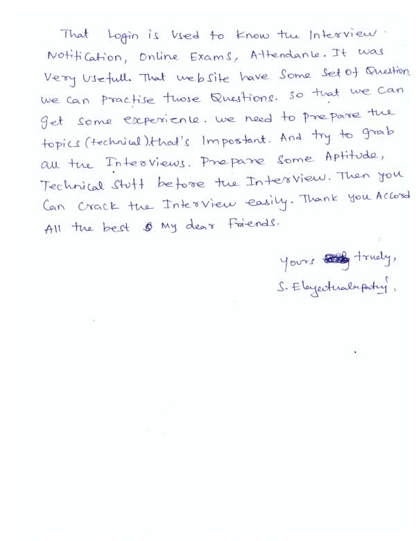 Testing Student Testimonial