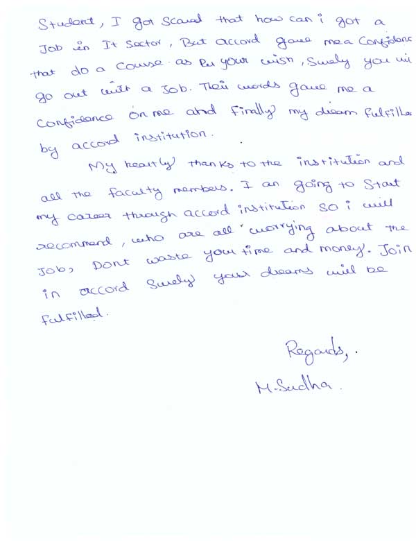 Testing Student Testimonial