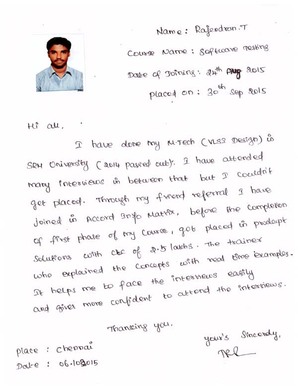 Testing Student Testimonial