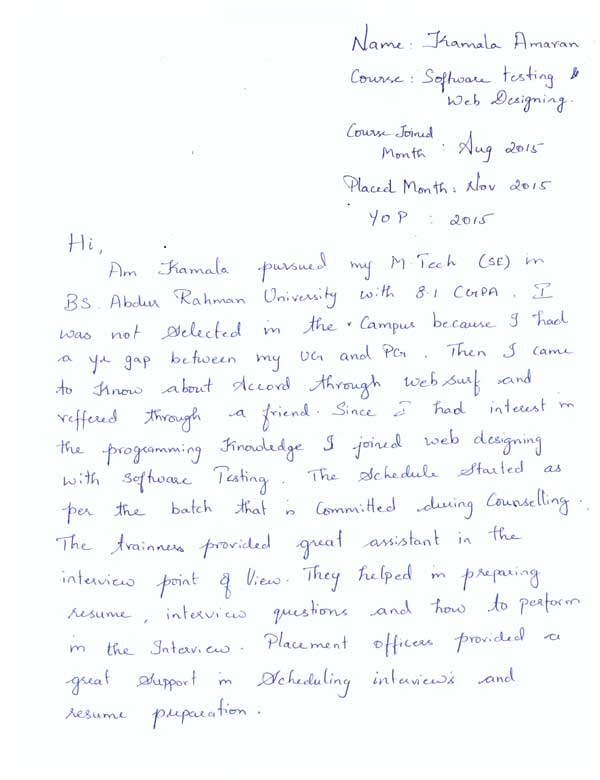 Testing Student Testimonial