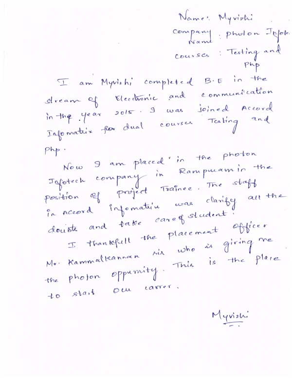 Testing Student Testimonial