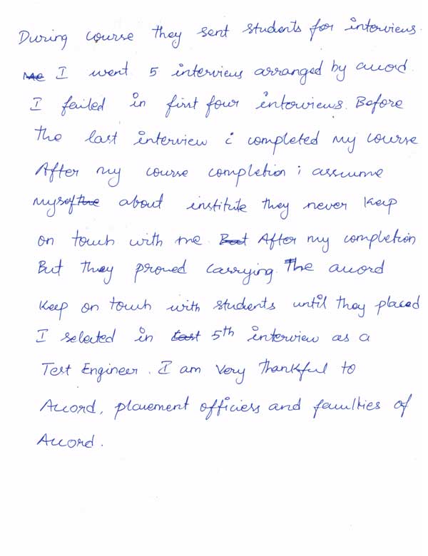 Testing Student Testimonial