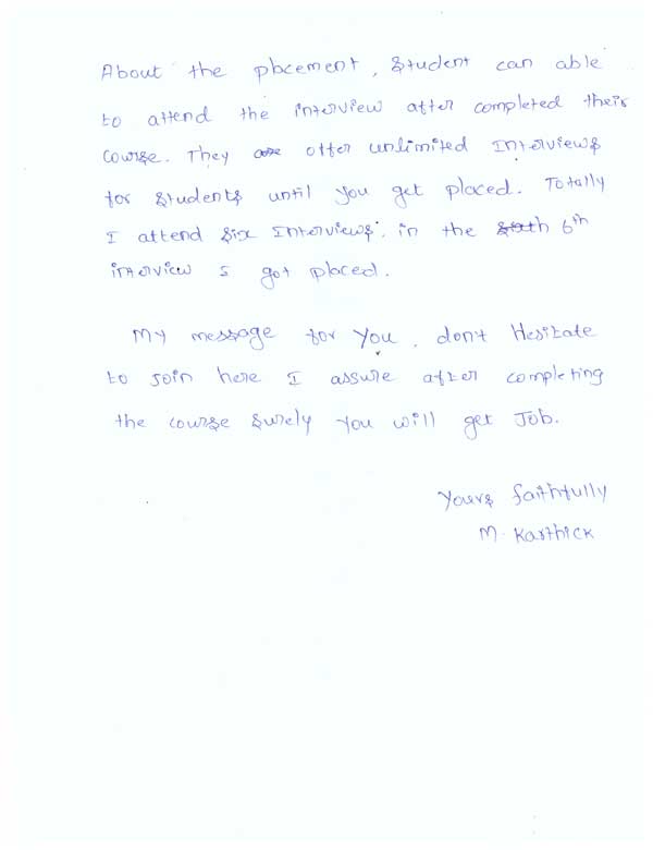 Testing Student Testimonial