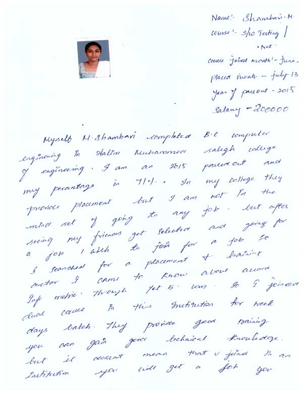 Testing Student Testimonial