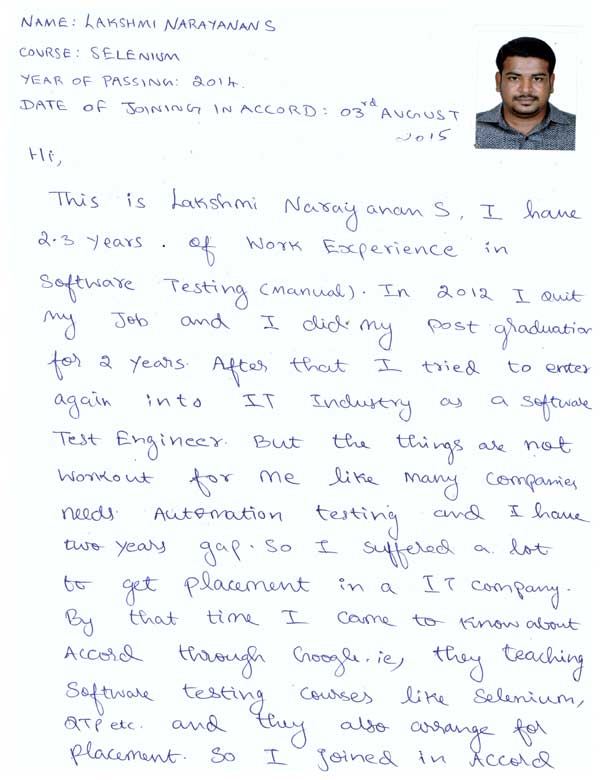 Testing Student Testimonial