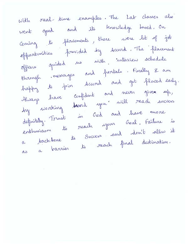 Testing Student Testimonial