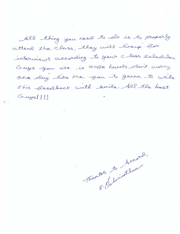 Testing Student Testimonial