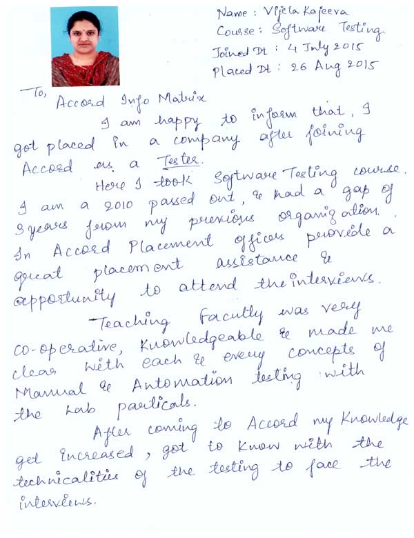 Testing Student Testimonial