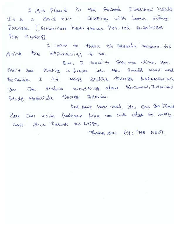 Testing Student Testimonial