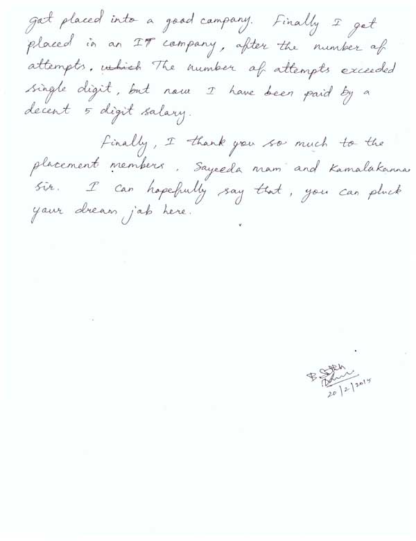 Testing Student Testimonial