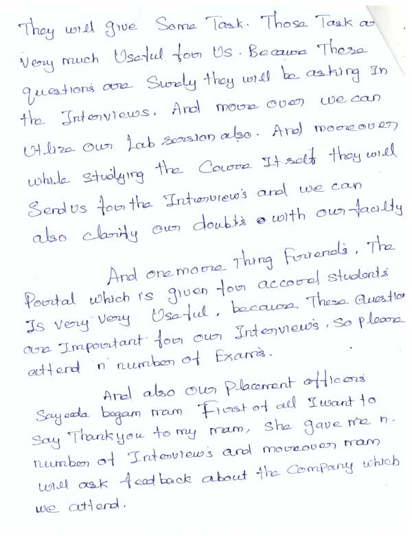 Testing Student Testimonial