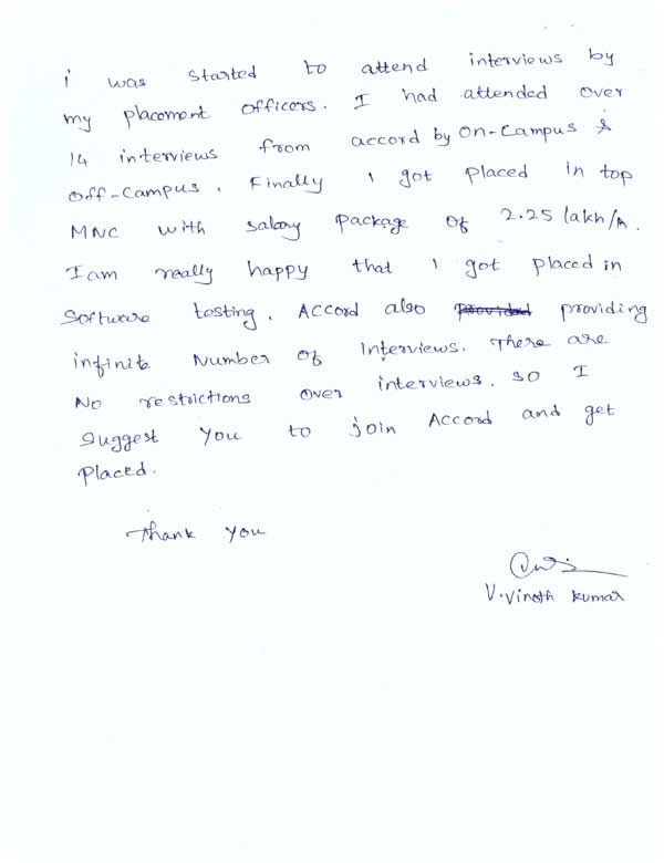 Testing Student Testimonial