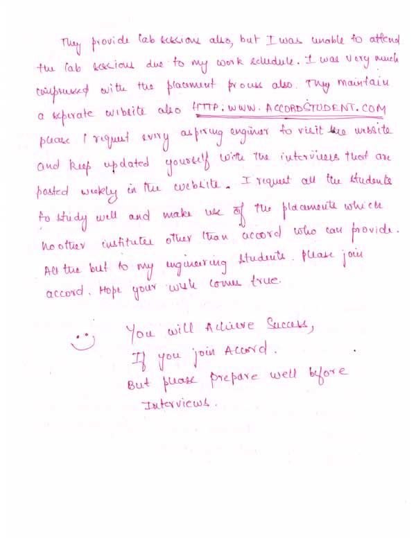 Testing Student Testimonial